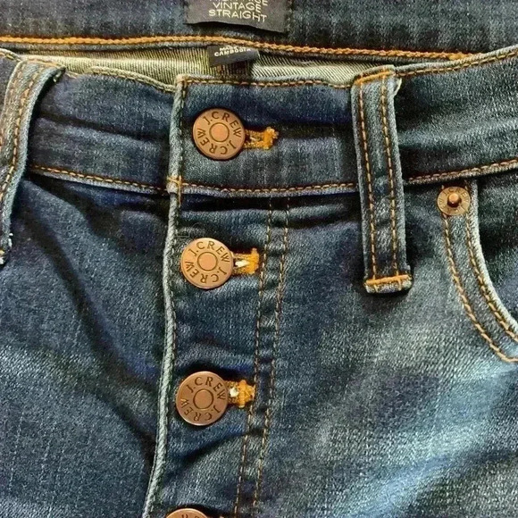 J Crew Jeans Ladies VTG Stormy Ink High Rise Straight Leg Button Fly Size 29 - Picture 4 of 10